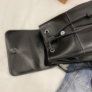 Backpack Women PU Waterproof Streetwear Casual Style Girls Female