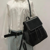 Backpack Women PU Waterproof Streetwear Casual Style Girls Female