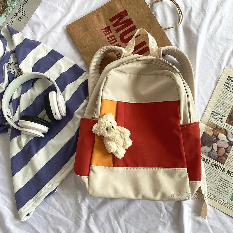 Patchwork Casual School Backpacks for Students