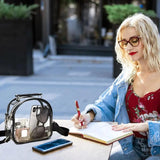 Clear Crossbody Bag Front Pocket Transparent Shoulder Bag