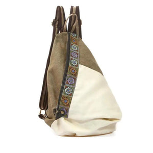 Ethnic Embroidery Canvas Backpack Travel Leisure Backpack