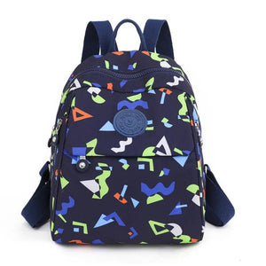 Floral Print Mini Women Backpack Nylon School Bag for Girls