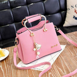 Metal Handle Women PU Totes Messenger Bag Purse Hot Ornaments