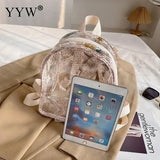 Transparent PVC Backpack Women Mini Plastic Jelly Bag Heart Pouch Schoolbag