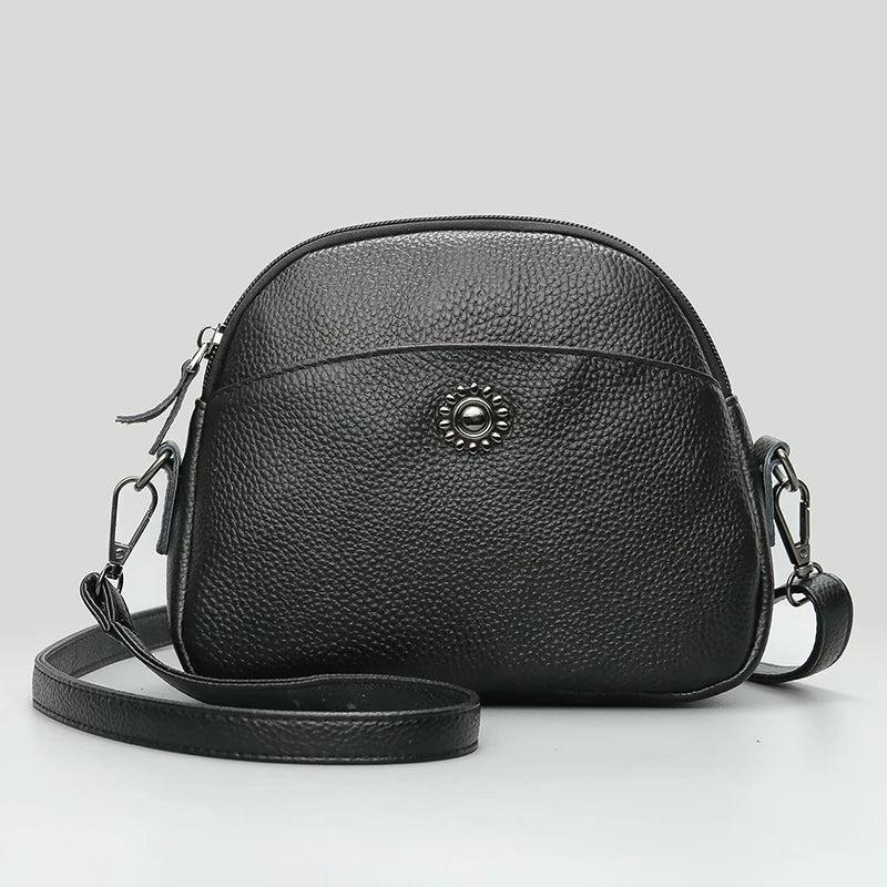 Cowhide Shoulder Bag Quilted Leather Handbag