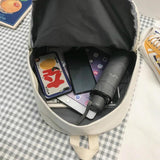 Nylon Solid Big Capacity School Bag Backpack Women