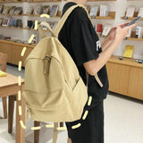 Nylon Solid Big Capacity School Bag Backpack Women
