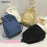 Nylon Solid Big Capacity School Bag Backpack Women