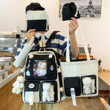 5-Piece Girls Bag Sets with Cartoon Doll Backpack, Shoulder Bag, Wallet