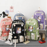 5-Piece Girls Bag Sets with Cartoon Doll Backpack, Shoulder Bag, Wallet