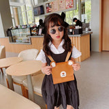 Embroidery Bear Toddler Bag Kids Mini School Animal Crossbody Bag