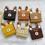 Embroidery Bear Toddler Bag Kids Mini School Animal Crossbody Bag