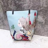 Cartoon Pattern PU Leather Handbag Shoulder Messenger Bag Large Capacity