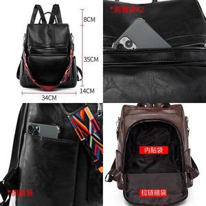 Women Leather Backpack School Bags for Girls Large Capacity