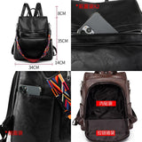 Women Leather Backpack School Bags for Girls Large Capacity