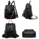 Women Leather Backpack School Bags for Girls Large Capacity