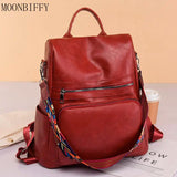 Women Leather Backpack School Bags for Girls Large Capacity