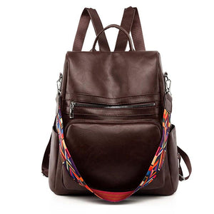 Women Leather Backpack School Bags for Girls Large Capacity