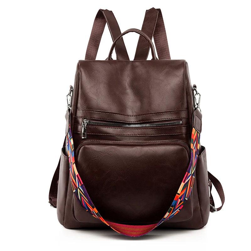 Women Leather Backpack School Bags for Girls Large Capacity