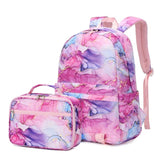 Nylon School Backpack with Lunch Bag - Student Daypack