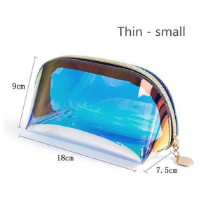 Transparent Laser Cosmetic Bag Semicircle Travel Storage Dumpling Bag