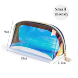 Transparent Laser Cosmetic Bag Semicircle Travel Storage Dumpling Bag