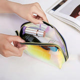Holographic Travel Makeup Bag Transparent Cosmetic Pouch