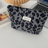 Corduroy Heart Pattern Print Cosmetic Bag Wash Bag Women Travel Cosmetic Pouch