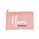 Personalized Name Bridesmaid Cosmetic Bag Bachelorette Party Makeup Bag
