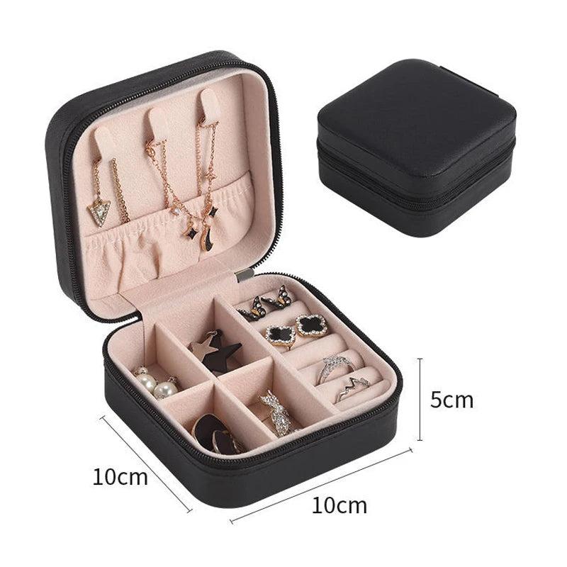 Portable Jewelry Organizer PU Leather Storage Box