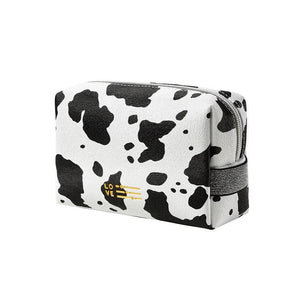 Cow Print Travel Cosmetic Bag Toiletry Women Makeup Organizer