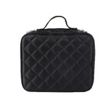 Diamond-Pattern Makeup Bag 2 Layers Travel Cosmetic Box