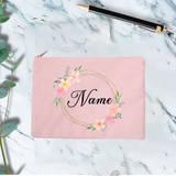 Floral Wreath Cosmetic Bag Bridemaid Makeup Travel Toiletry Organizer