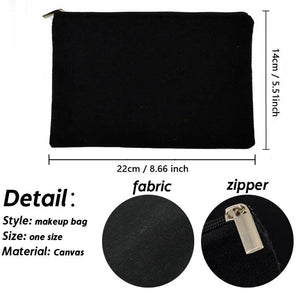 Purple Letters Cosmetic Bag Flower Print Makeup Personalized Names Storage Pouch