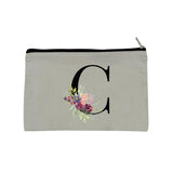 Floral Print Cosmetic Organizer Travel Bag Grey