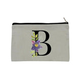 Floral Print Cosmetic Organizer Travel Bag Grey