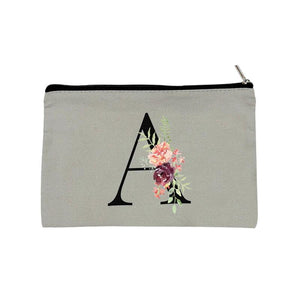Floral Print Cosmetic Organizer Travel Bag Grey