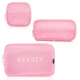 Portable Grid Cosmetic Bag Travel Wash Bag