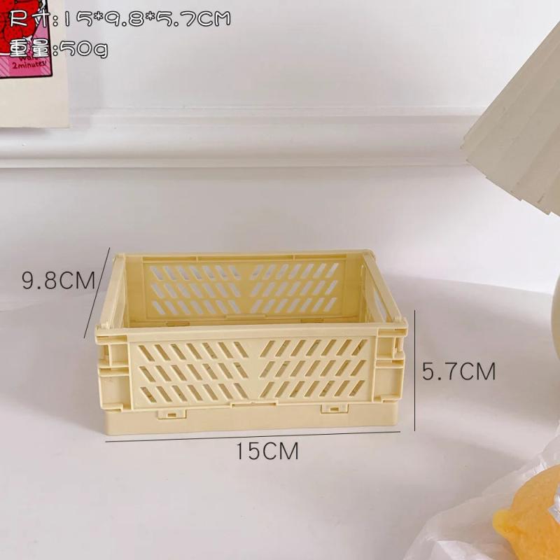 Plastic Makeup Organizer Folding Storage Container Desktop Organizer Box