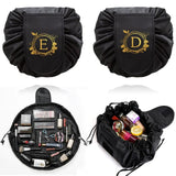 Cosmetic Wreath Print Drawstring Handbag Makeup Organizer