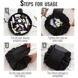 Portable Women Drawstring Cosmetic Letter Print Handbag