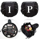 Portable Women Drawstring Cosmetic Letter Print Handbag