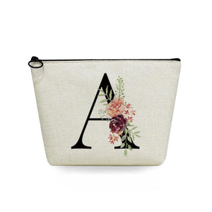Initial Letter Flower Name Toiletry Kit Women Toiletry Bag
