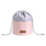 Cylinder Drawstring Cosmetic Bag Large Capacity Circular Storage Bag