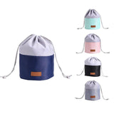 Cylinder Drawstring Cosmetic Bag Large Capacity Circular Storage Bag