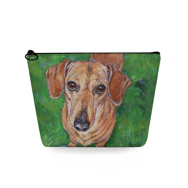 Dog Printed Travel Toiletry Bag Makeup Organizer Women's Cosmetic Bag