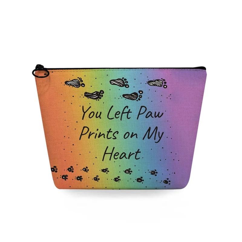 Dog Paw Print Makeup Organizer Travel Toiletry Bag Women's Cosmetic Bag