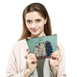 Pug Dog Print Makeup Bag Organizer Toiletry High Pencil Case