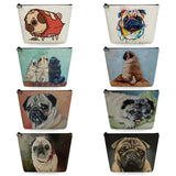 Pug Dog Print Makeup Bag Organizer Toiletry High Pencil Case