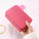 Pu Leather Travel Jewelry Box Earrings Organizer